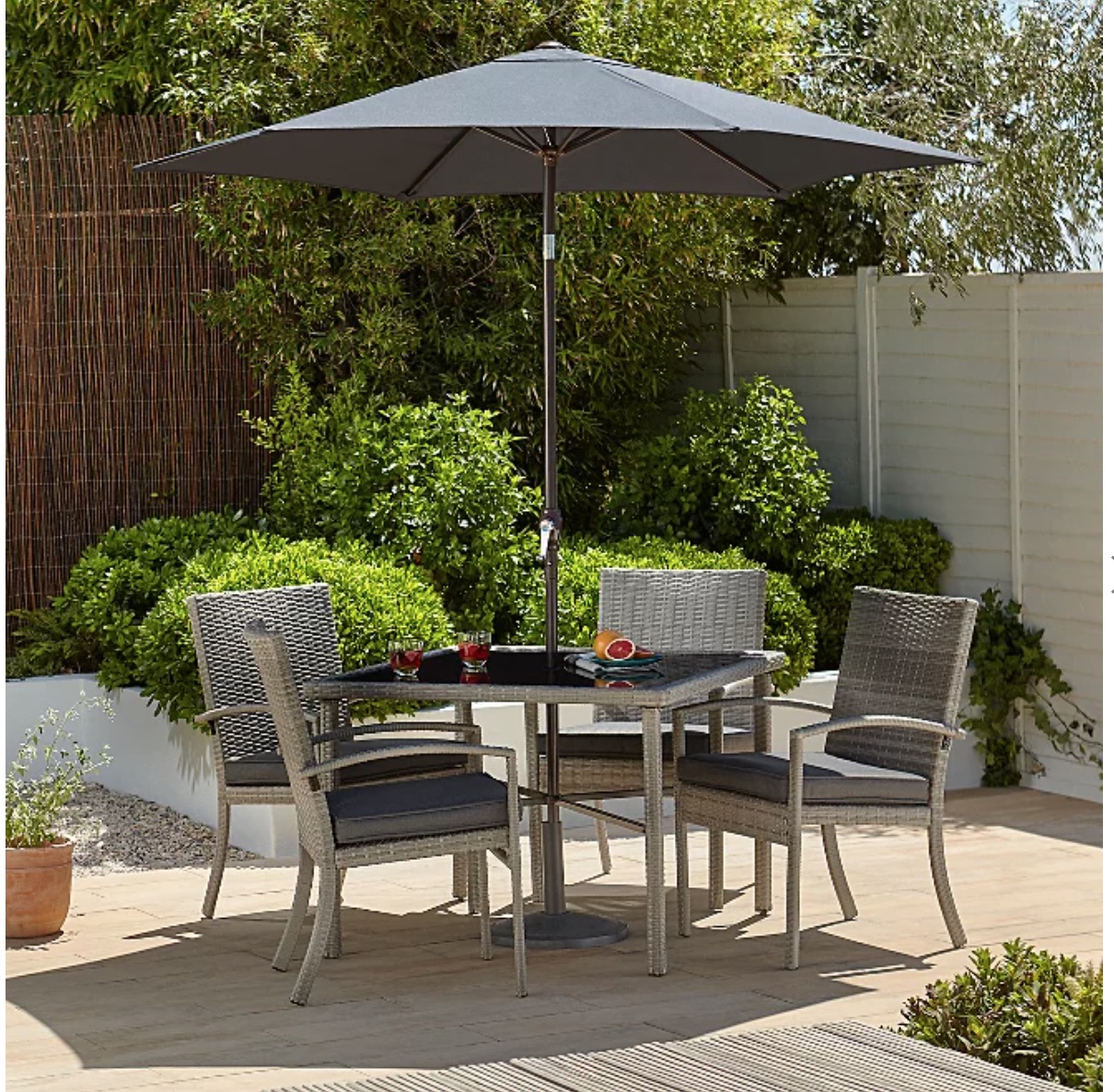 small corner garden dining set